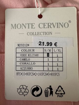 Pantalón rosa palo Monte Cervino