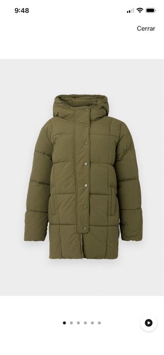 Chaqueta acolchada verde militar nueva