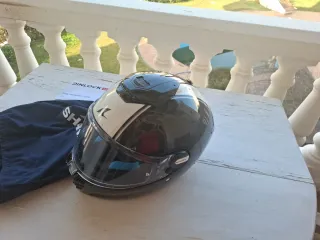 Casco Moto Shark Negro y Blanco