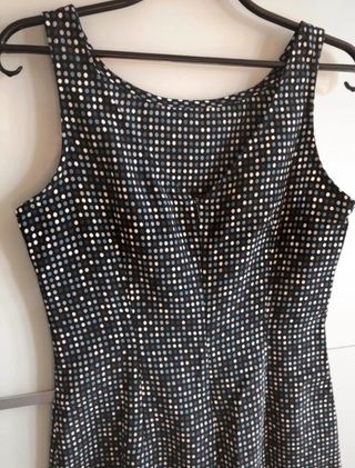 Vestido Mango negro lunares multicolor NUEVO