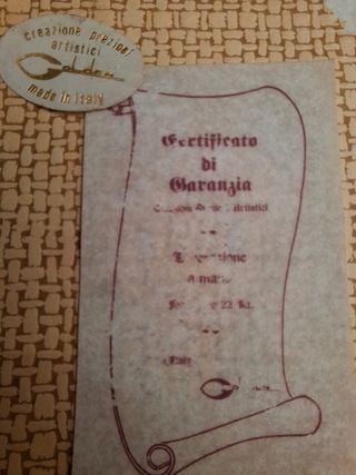 3 Quadretti Foglia Oro 22 kt Artigianali