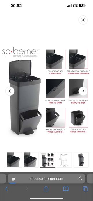 Cubo Basura Reciclaje SP Berner 40L