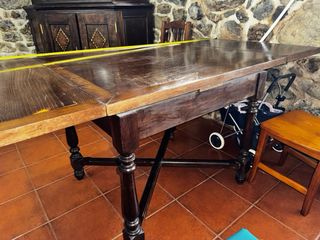 Mesa roble extensible para restaurar