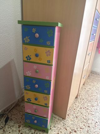 Cajonera estrecha de madera