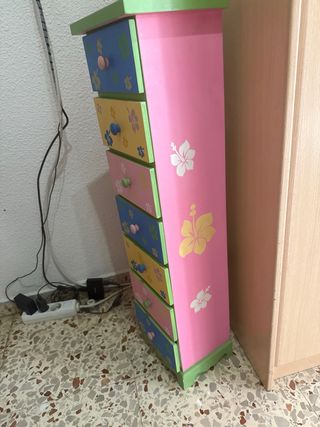 Cajonera estrecha de madera