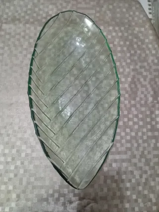 Centro de mesa de cristal verde