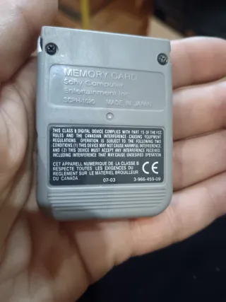 Tarjeta Memoria PS1 Sony