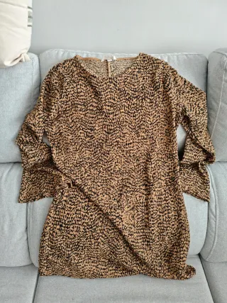 Vestido estampado marrón y negro