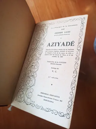 Libro antiguo Aziyadé ( Teniente Marina Inglesa)