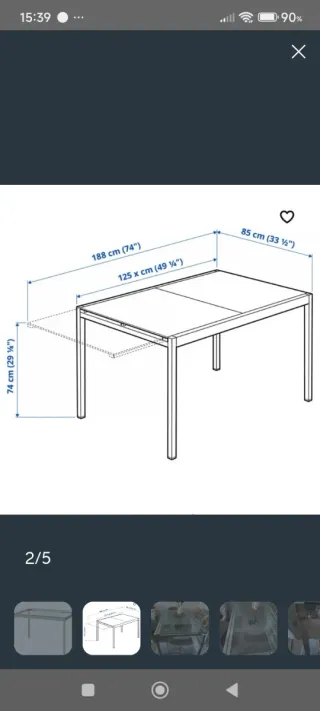 Mesa de comedor cristal y estructura acero
