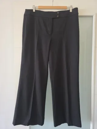 Pantalón ancho gris marengo