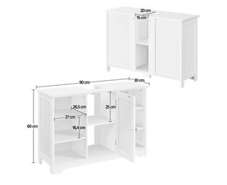 Mueble bajo lavabo Yaheetech blanco