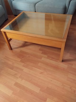 Mesa de centro madera y cristal