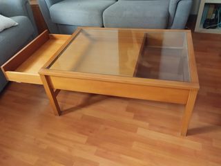 Mesa de centro madera y cristal