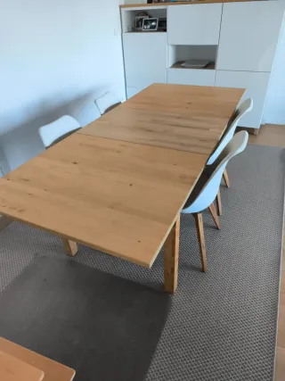 Mesa comedor extensible roble Ikea 155/210x90
