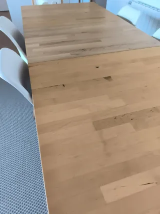 Mesa comedor extensible roble Ikea 155/210x90