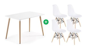 MESA COMEDOR 140CM + 4 SILLAS NÓRDICAS