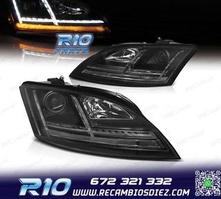 FAROS XENON AUDI TT 8J 06-10 LUZ DIURNA LED DINAMICO NEGRO