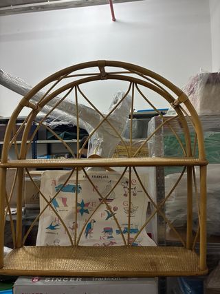 Estantería vintage de ratán