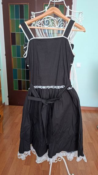 Vestido Lolita Negro con Lazos y Encaje
