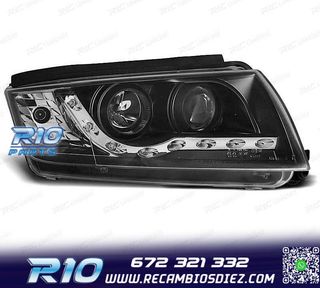 FAROS SKODA FABIA 99-07 LUZ DIURNA LED FONDO NEGRO