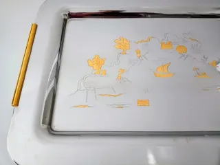 Vassoio Acciaio Incisioni Oro 24K Liguria Sanremo