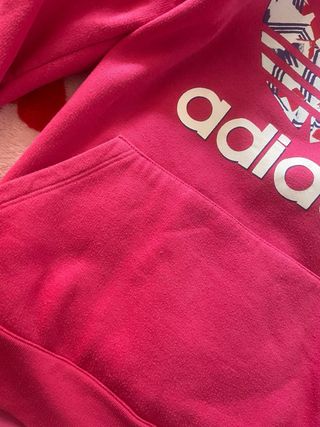 Sudadera Adidas Rosa Logo Trébol