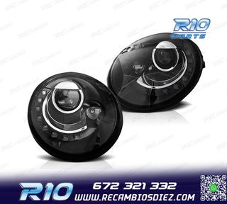 FAROS VOLKSWAGEN VW BEETLE 98-05 LUZ DIURNA FONDO NEGRO