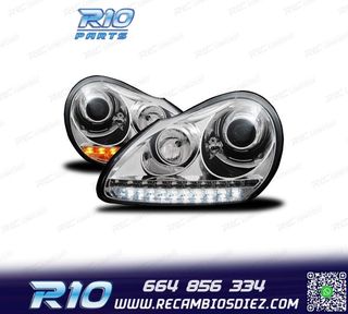 FAROS PORSCHE CAYENNE 03-07 LUZ DIURNA FONDO CROMO