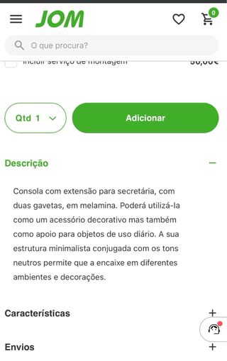 Secretária Jom branca e madeira - Almada