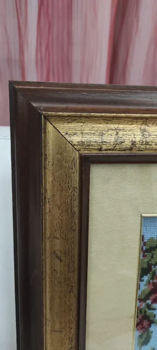 Quadro capezzale ricamato a mano 45x54