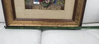 Quadro capezzale ricamato a mano 45x54