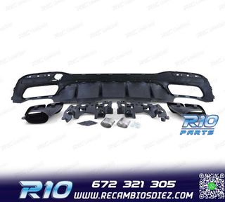 DIFUSOR MERCEDES GLE W166 15-19 LOOK AMG GLE63 NEGRO BRILLO