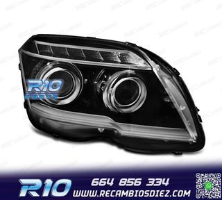 FAROS PARA MERCEDES GLK X204 LUZ DIURNA FONDO NEGRO