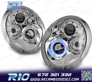 FAROS PARA MINI COOPER 01-04 OJOS ANGEL CROMADOS