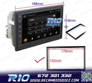 RADIO 9" GPS ANDROID 13 2DIN TÁCTIL BLUETOOTH USB SD