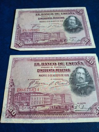 Billetes 50 Pesetas Banco de España 1928