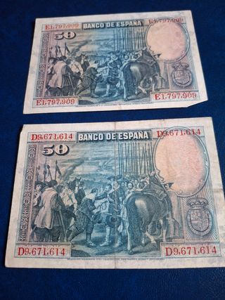 Billetes 50 Pesetas Banco de España 1928