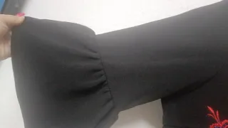 Blusa Vintage Dressing bordada negra Talla L