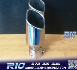 COLA ESCAPE DOBLE RECTANGULAR ACERO INOX