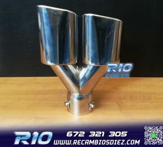 COLA ESCAPE DOBLE RECTANGULAR ACERO INOX