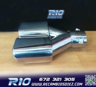 COLA ESCAPE DOBLE RECTANGULAR ACERO INOX