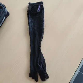 Guanti lunghi pizzo neri eleganti