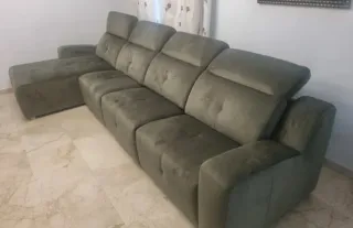 Sofá modular verde de tela