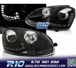 FAROS VOLKSWAGEN VW GOLF 5 03-09 LUZ DIURNA TRU DRL NEGROS