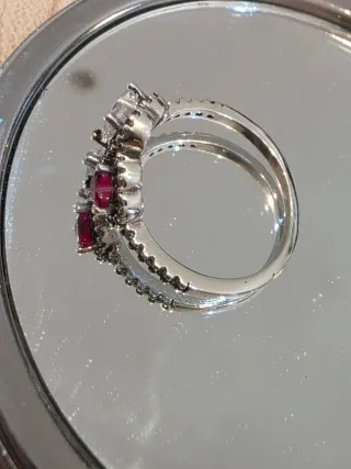 Anillo Doble Corazón Plata S925