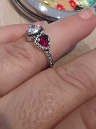 Anillo Doble Corazón Plata S925