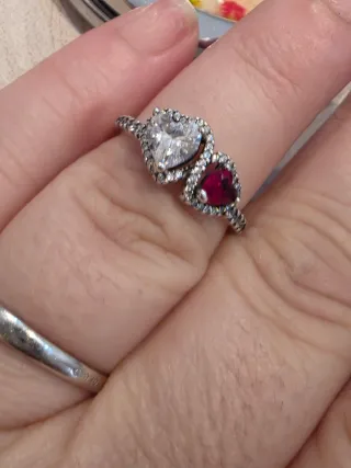 Anillo Doble Corazón Plata S925