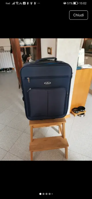 Valigia trolley blu 60x40x16