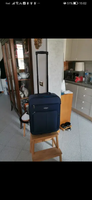 Valigia trolley blu 60x40x16